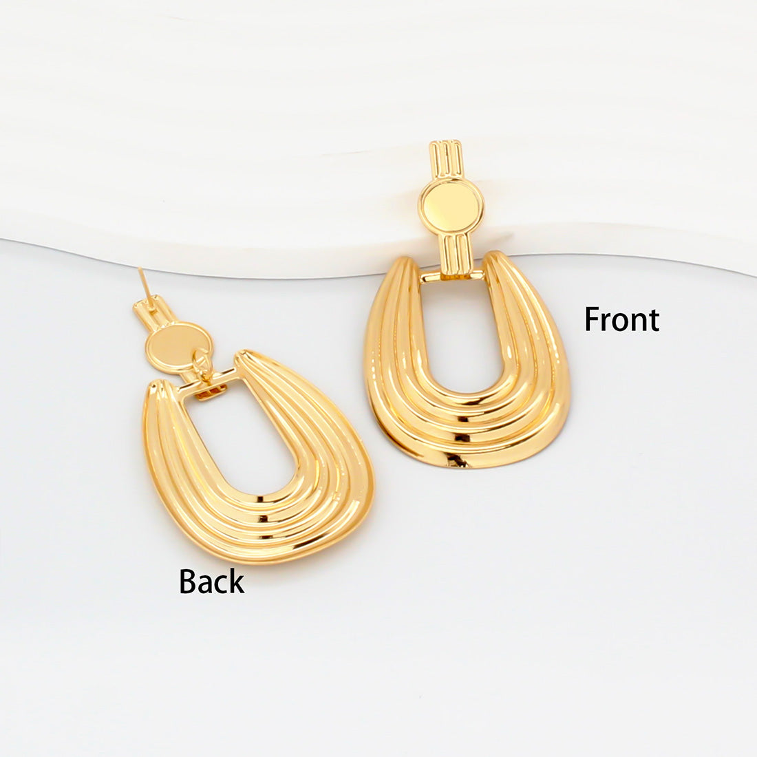 1 Pair Retro Round Plating Inlay Iron Pearl Drop Earrings