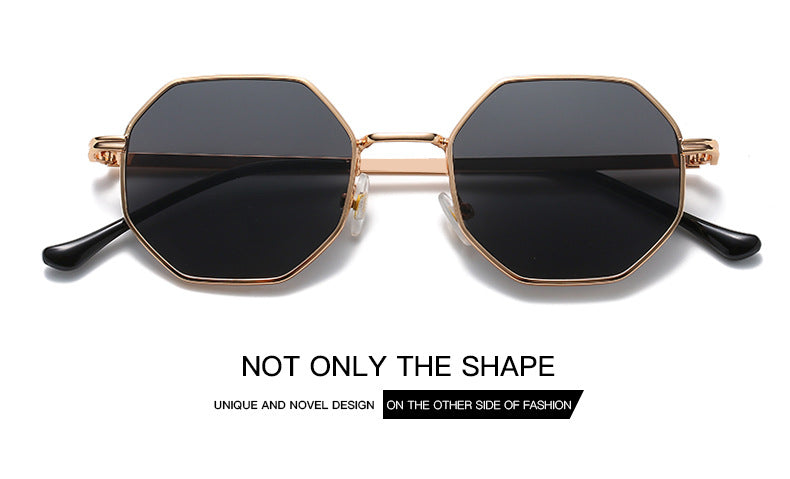 retro hexagon pc polygon full frame women's sunglasses