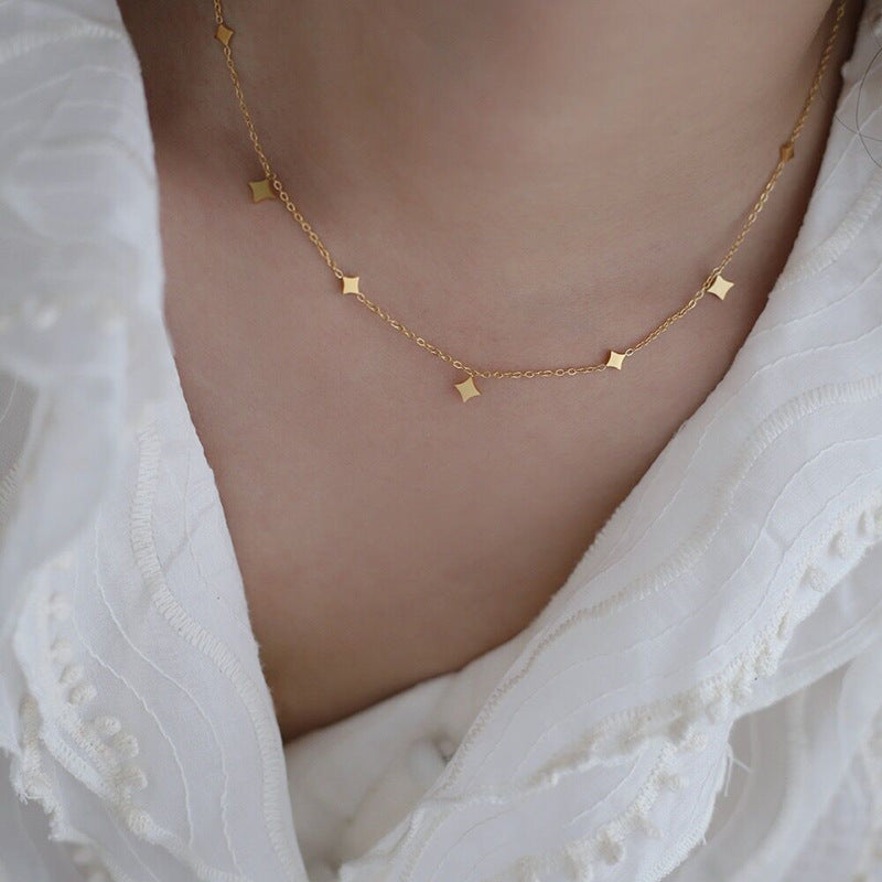 titanium steel simple style star pendant necklace