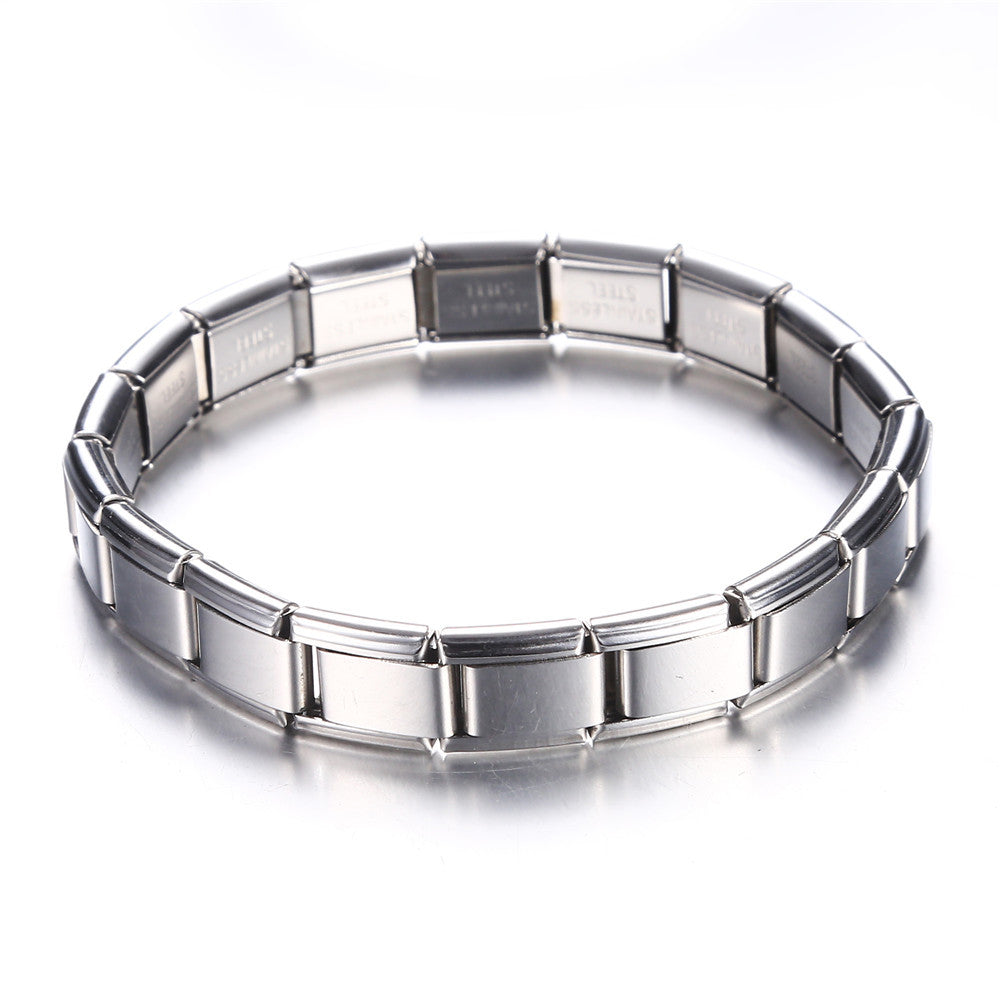 retro simple style square stainless steel unisex bangle