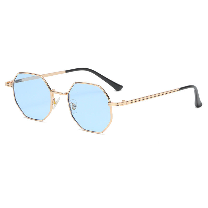 retro hexagon pc polygon full frame women's sunglasses