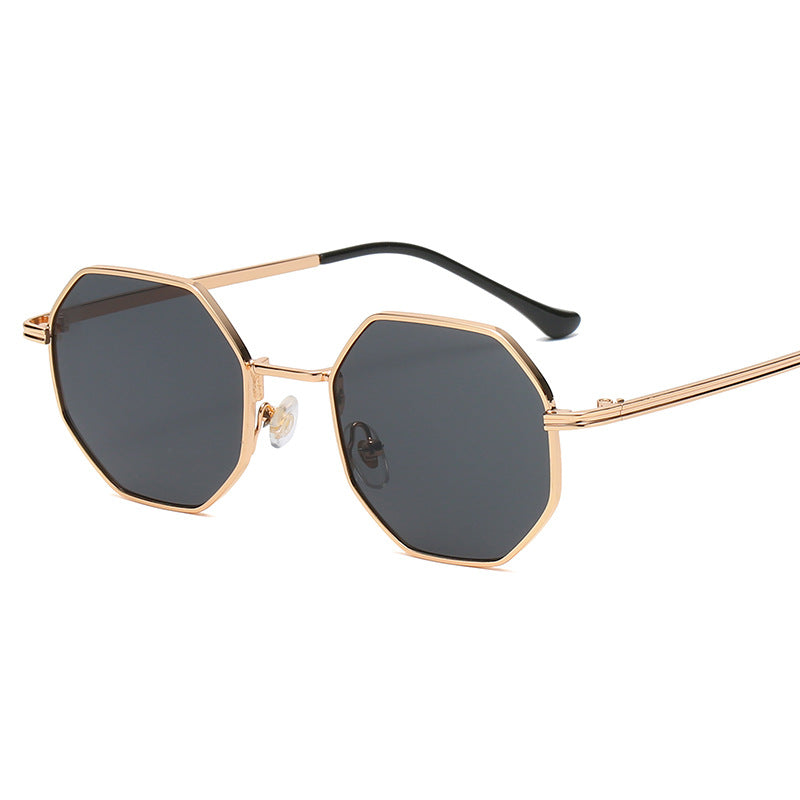 retro hexagon pc polygon full frame women's sunglasses