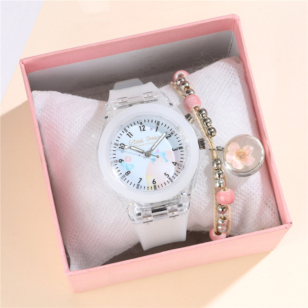 Cartoon Style Letter Flower Buckle Quartz Kids Watches