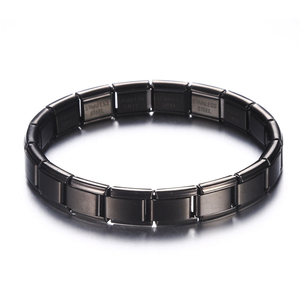 retro simple style square stainless steel unisex bangle