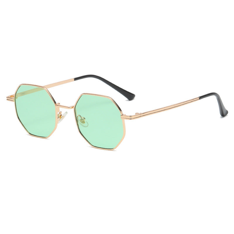 retro hexagon pc polygon full frame women's sunglasses