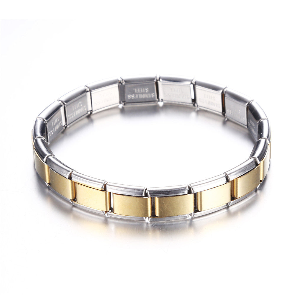 retro simple style square stainless steel unisex bangle