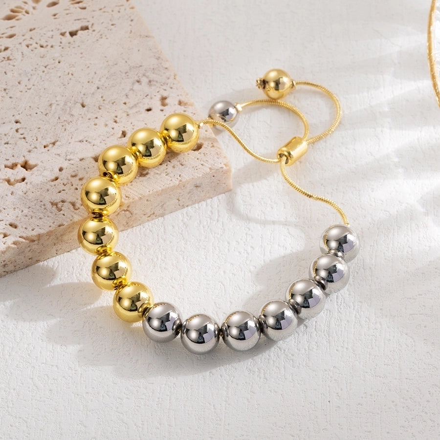 ig style classic style round color block copper 18k gold plated bracelets in bulk