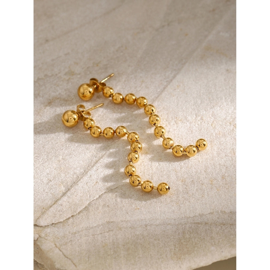 304 Stainless Steel 18K Gold Plated Drop Earrings