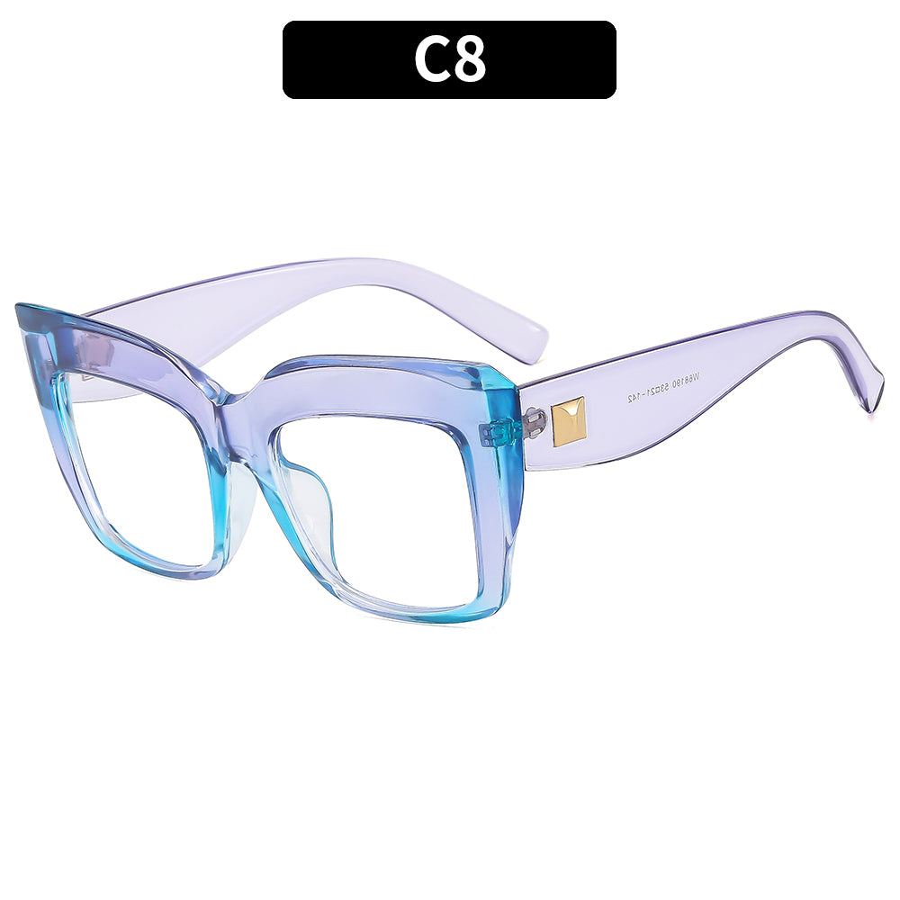 casual commute color block ac square full frame women's sunglasses