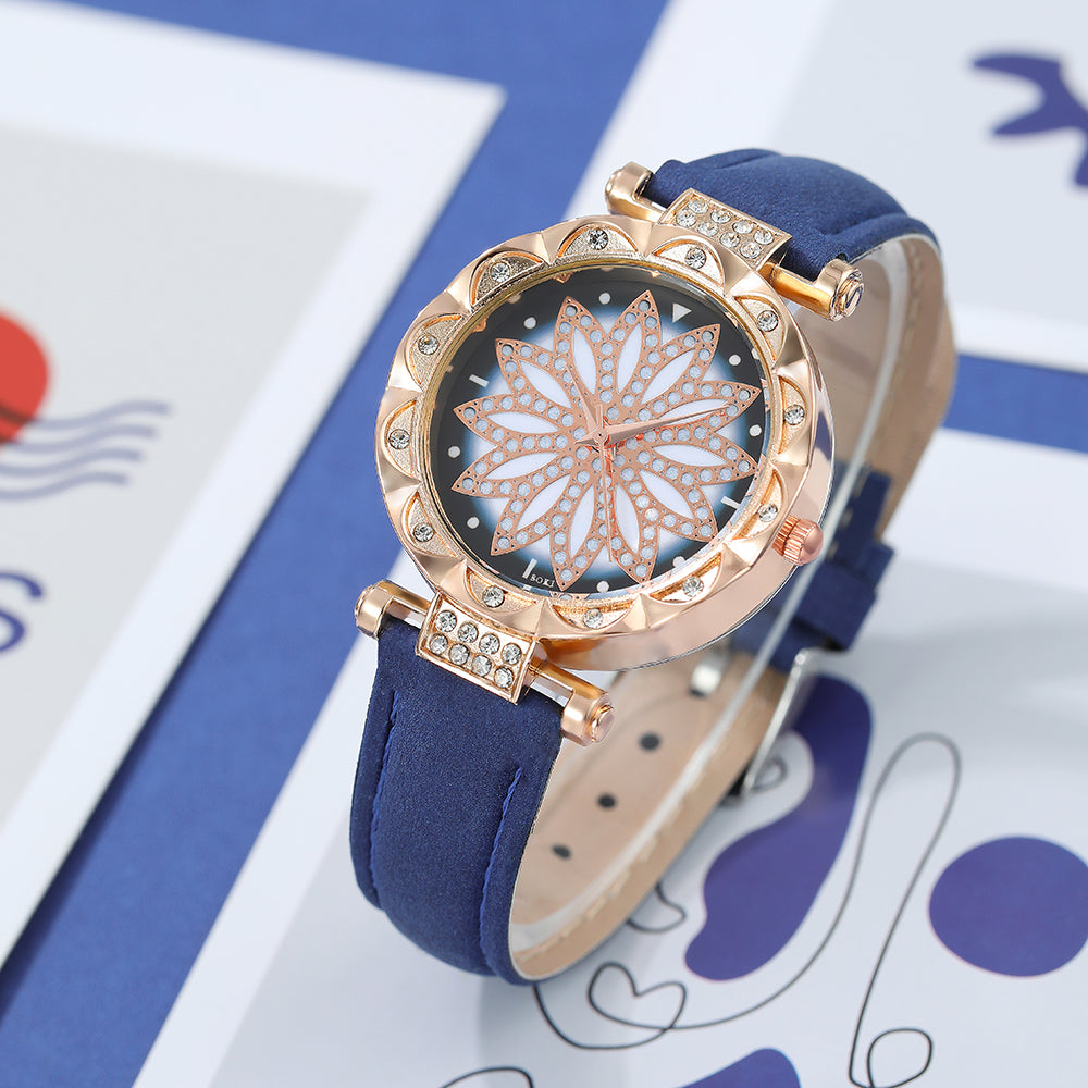 fashion solid color buckle quartz women's watches