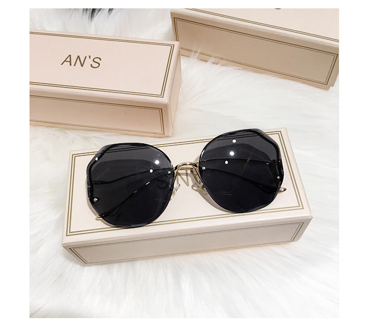 fashion pc polygon frameless women's sunglasses