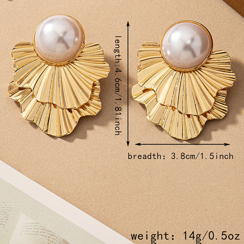 1 pair elegant vintage style ginkgo leaf plating inlay alloy acrylic 14k gold plated ear studs