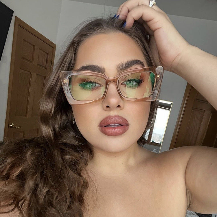 retro solid color ac square full frame optical glasses