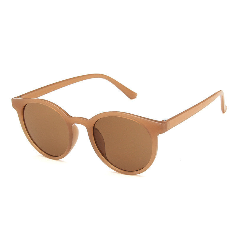 unisex retro solid color pc round frame sunglasses
