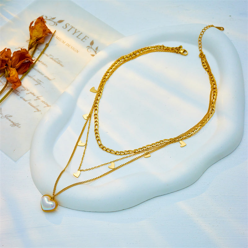 18k gold plated layered necklaces