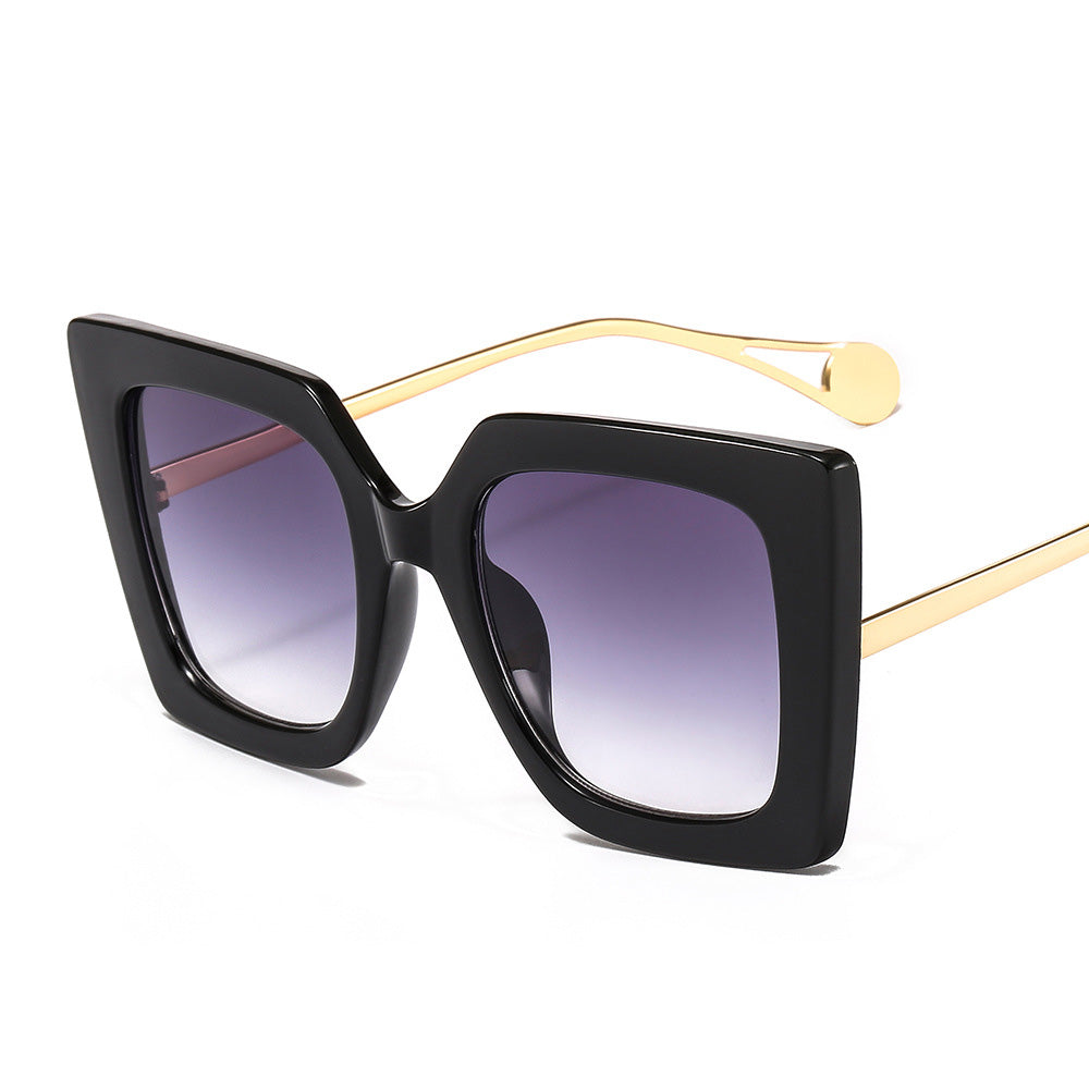 women's fashion solid color pc square full frame sunglasses