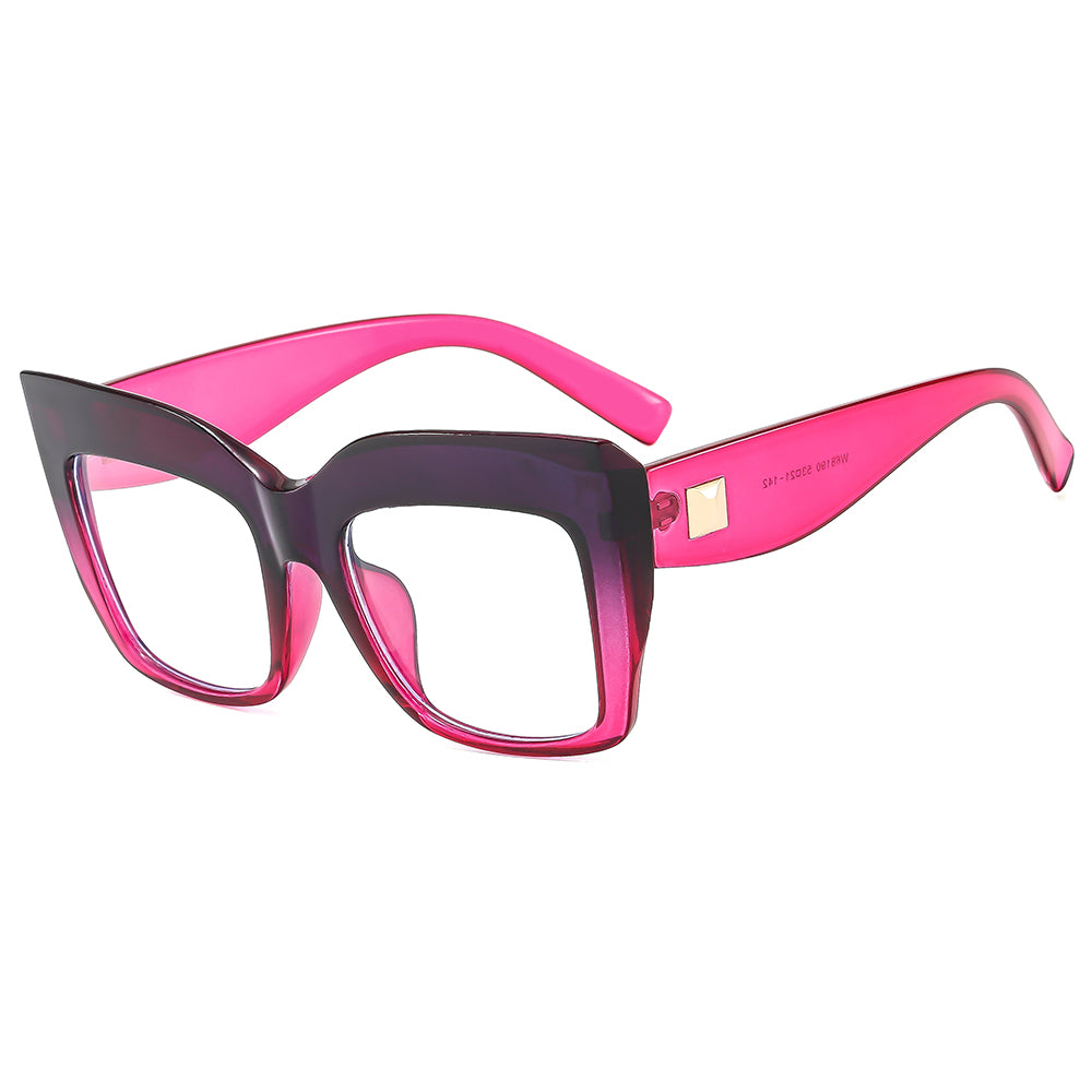 casual commute color block ac square full frame women's sunglasses