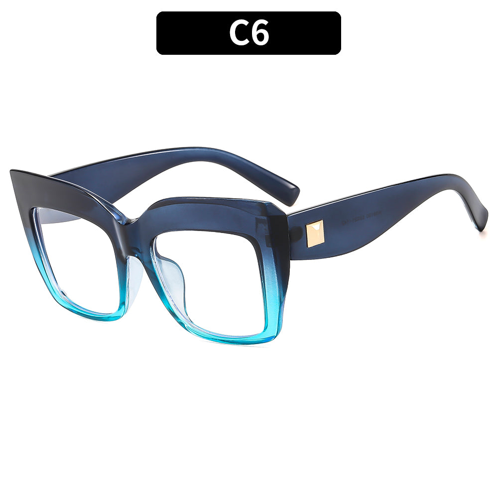 casual commute color block ac square full frame women's sunglasses