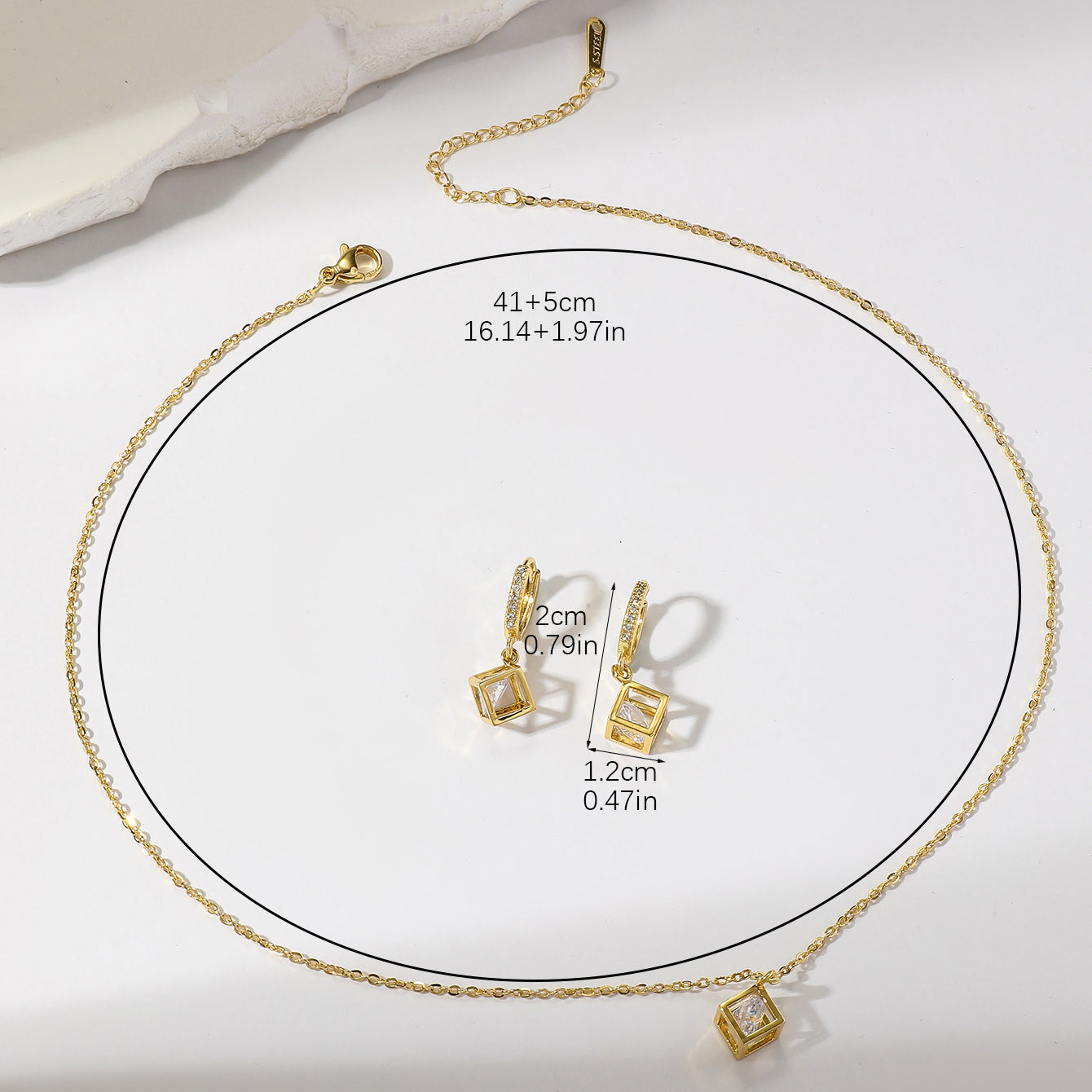 18k gold plated jewelry set