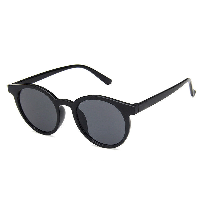 unisex retro solid color pc round frame sunglasses