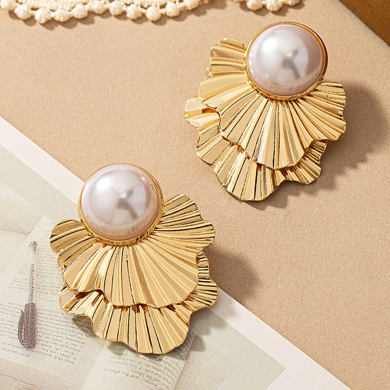 1 pair elegant vintage style ginkgo leaf plating inlay alloy acrylic 14k gold plated ear studs