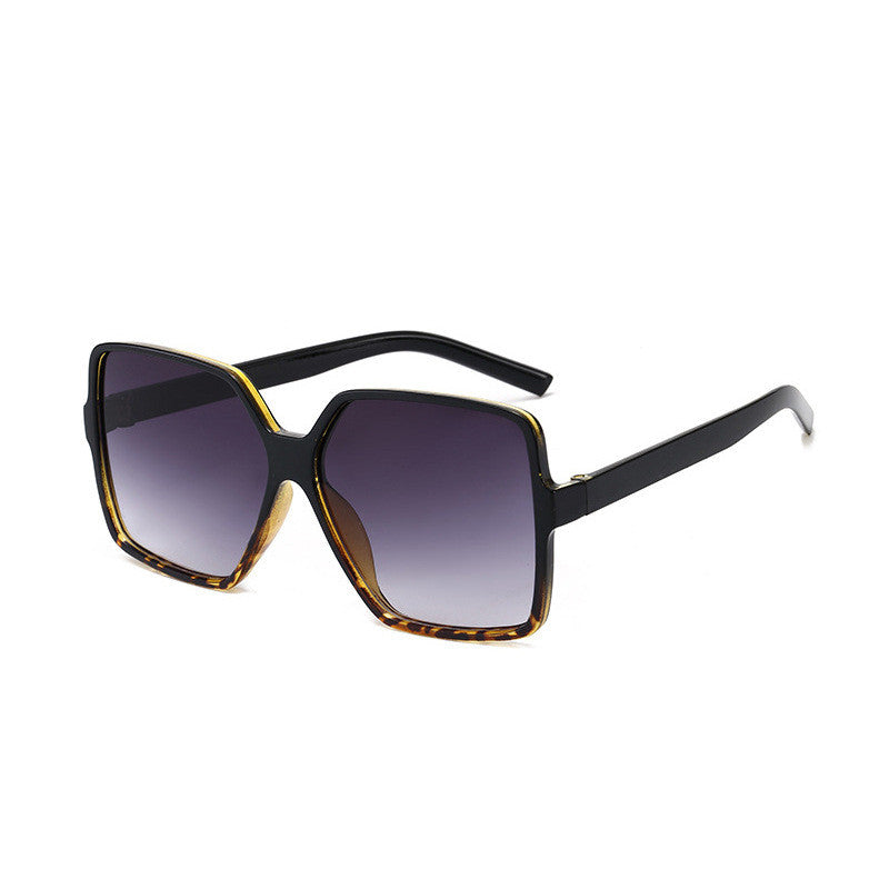 retro gradient color leopard ac square full frame women's sunglasses