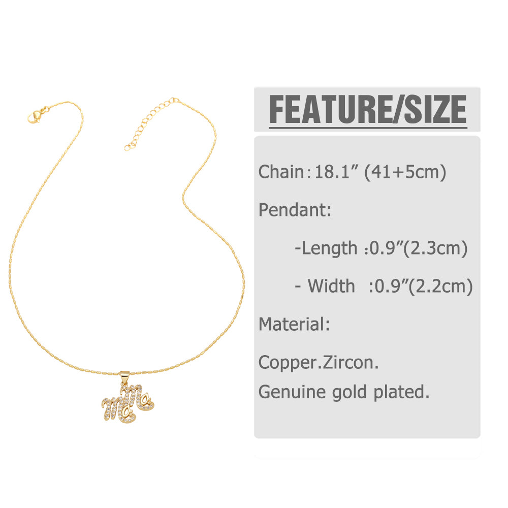 18K Gold Plated Simple Style Pendant Necklace