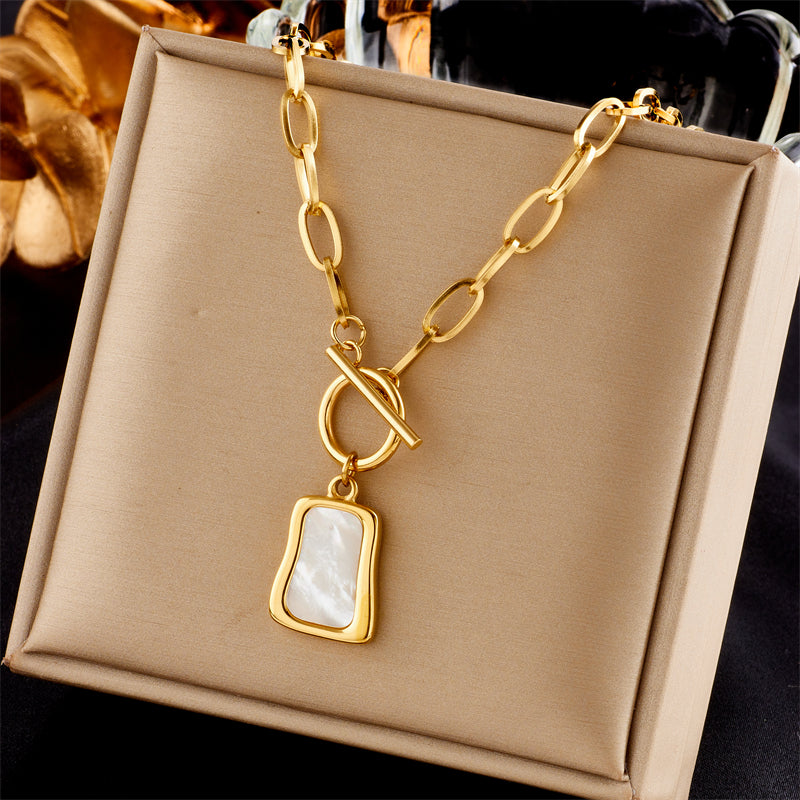 18K Gold Plated Square Necklace