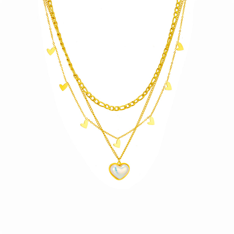 18k gold plated layered necklaces