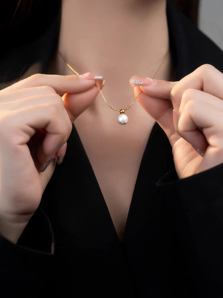 simple style solid color stainless steel plating 18k gold plated pendant necklace