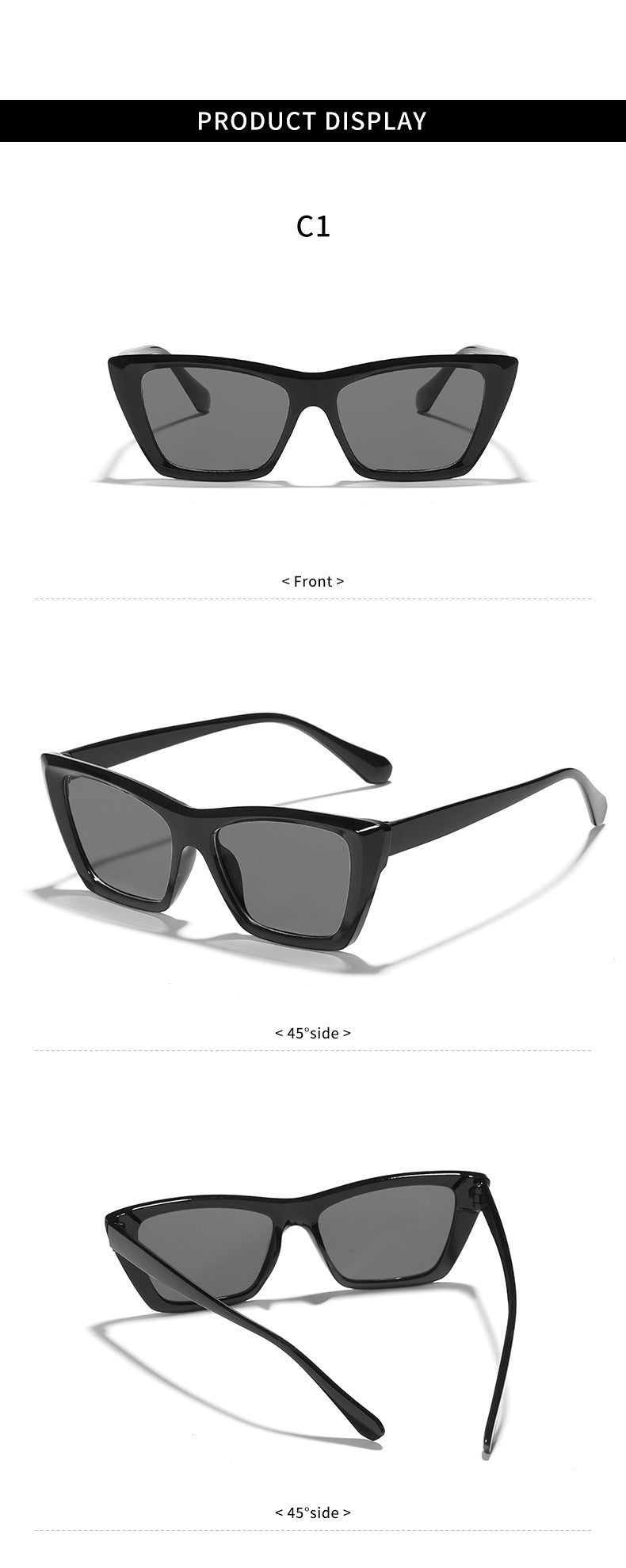 fashion leopard pc uv400 resin cat eye patchwork full frame women's sunglasses