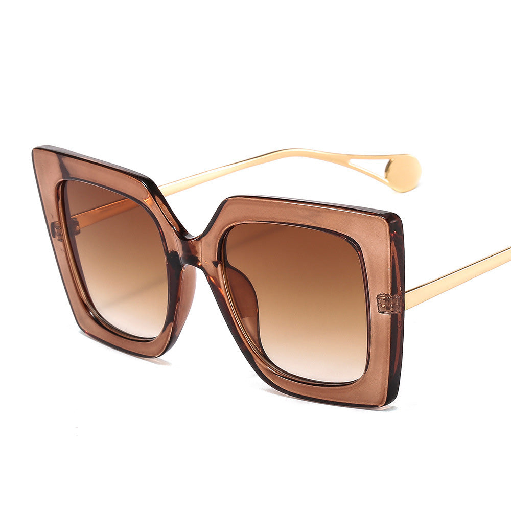 women's fashion solid color pc square full frame sunglasses