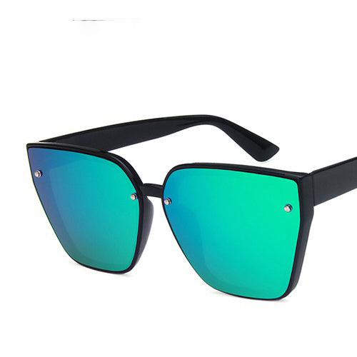 fashion geometric uv protection cat eye full frame men's sunglasses