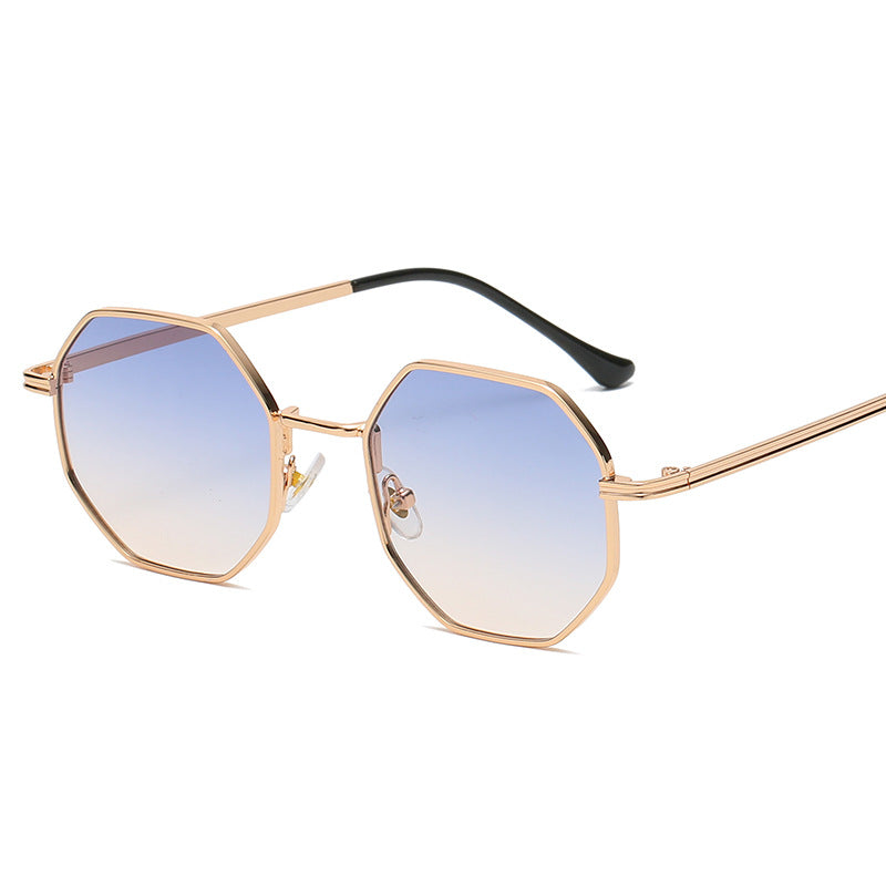 retro hexagon pc polygon full frame women's sunglasses