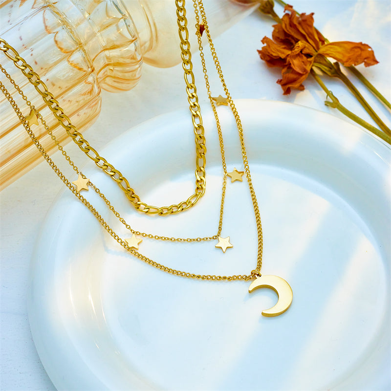18K Gold Plated Vintage  Layered Necklaces