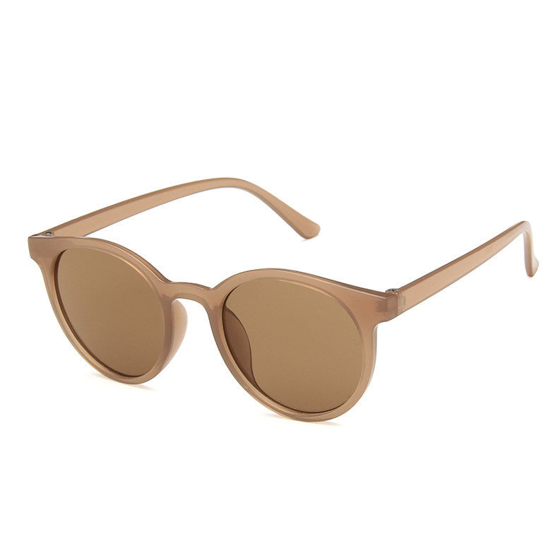 unisex retro solid color pc round frame sunglasses