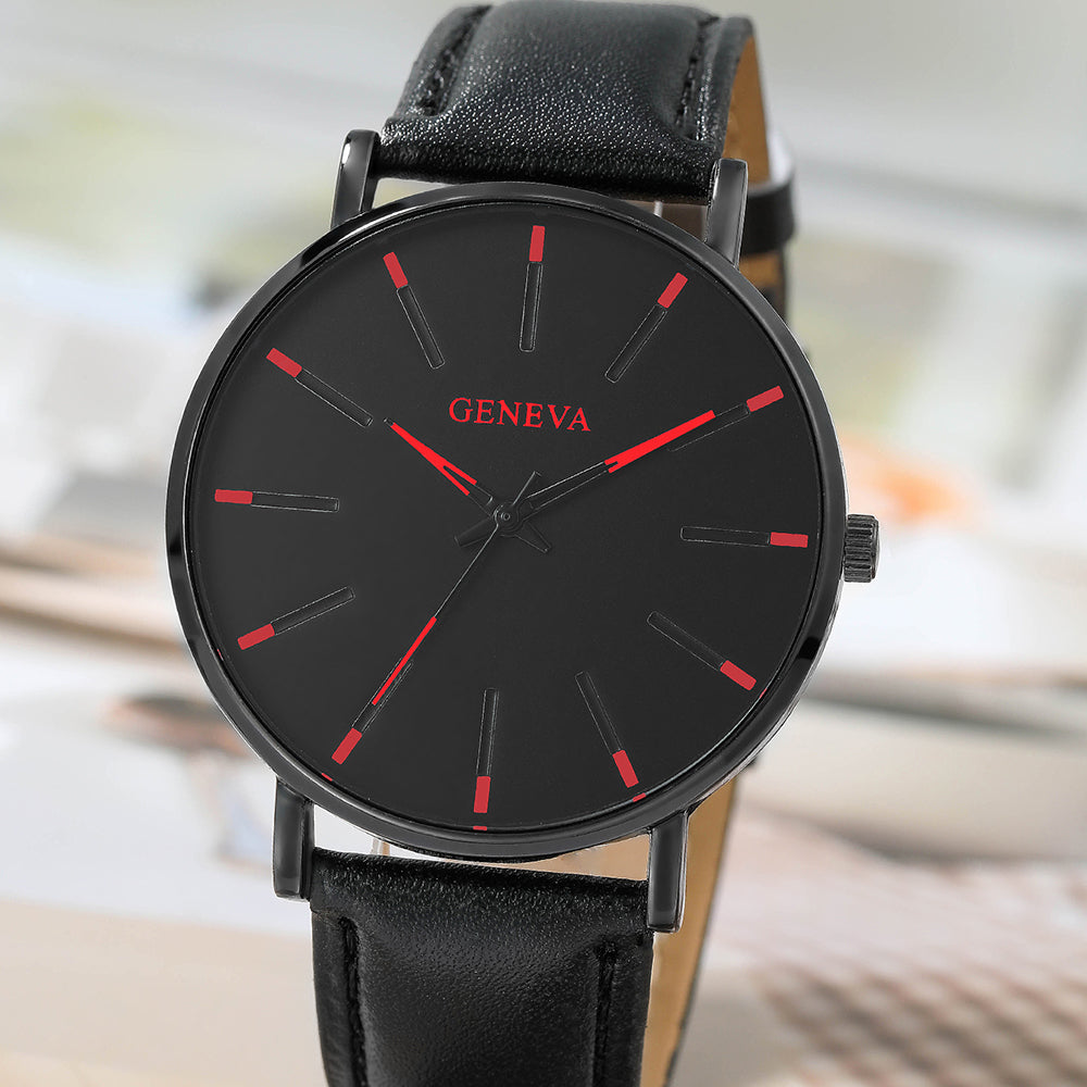 fashion solid color buckle quartz men's watches