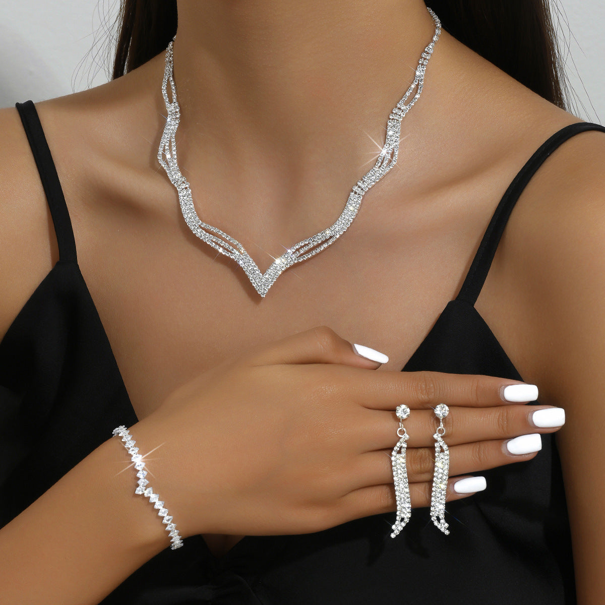 simple style heart rhinestone gem