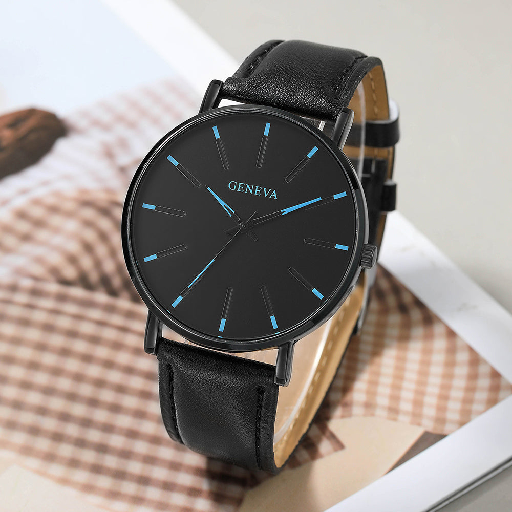 fashion solid color buckle quartz men's watches