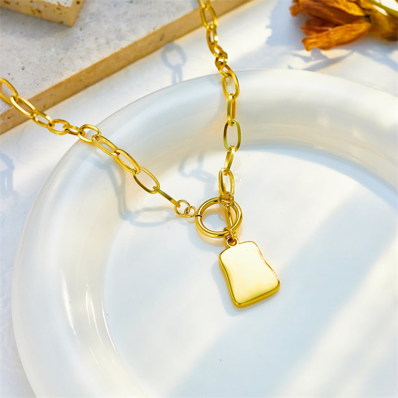 18K Gold Plated Square Necklace