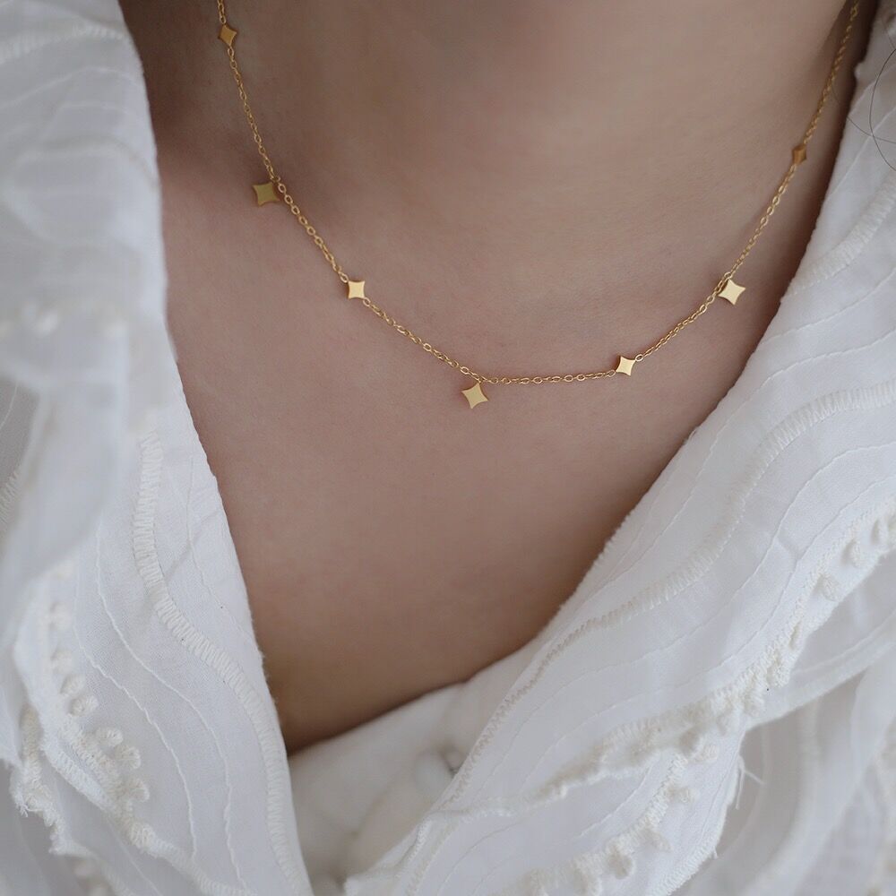 titanium steel simple style star pendant necklace