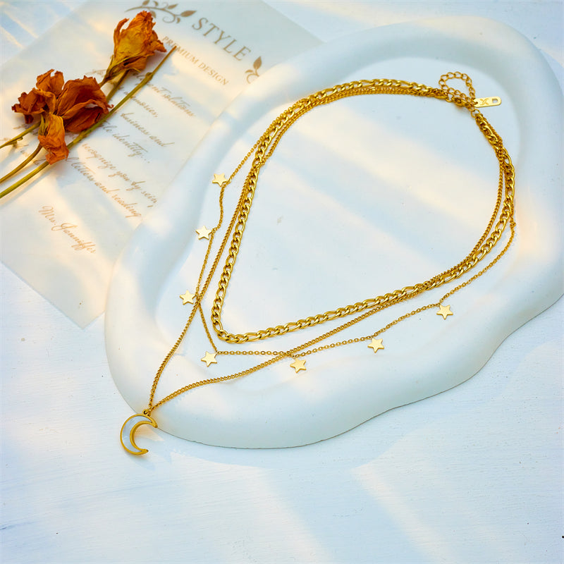 18K Gold Plated Vintage  Layered Necklaces