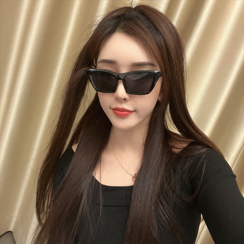 fashion leopard pc uv400 resin cat eye patchwork full frame women's sunglasses
