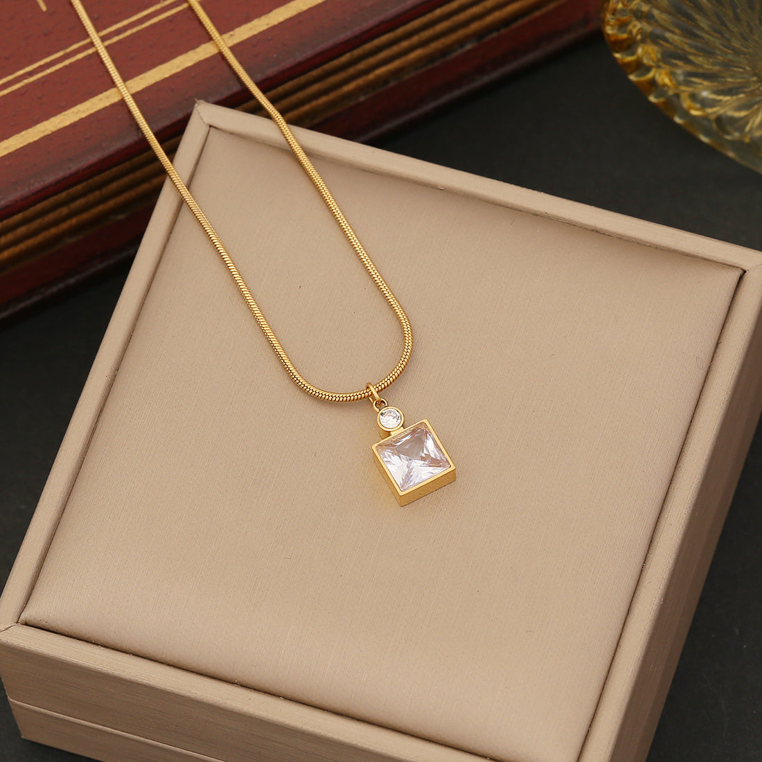 18K Gold Plated Simple Earrings Necklace