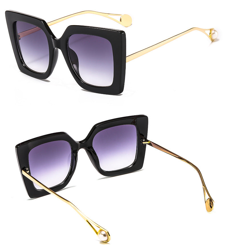 women's fashion solid color pc square full frame sunglasses