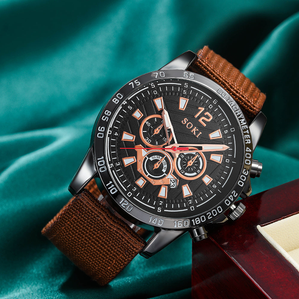 fashion solid color buckle quartz men's watches