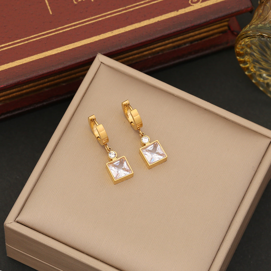 18K Gold Plated Simple Earrings Necklace