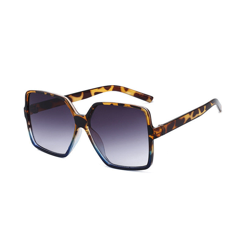 retro gradient color leopard ac square full frame women's sunglasses
