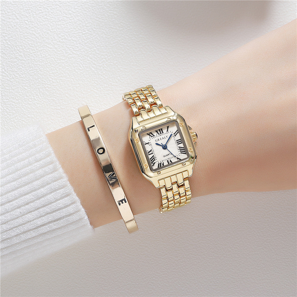 fashion geometric alloy women's watches