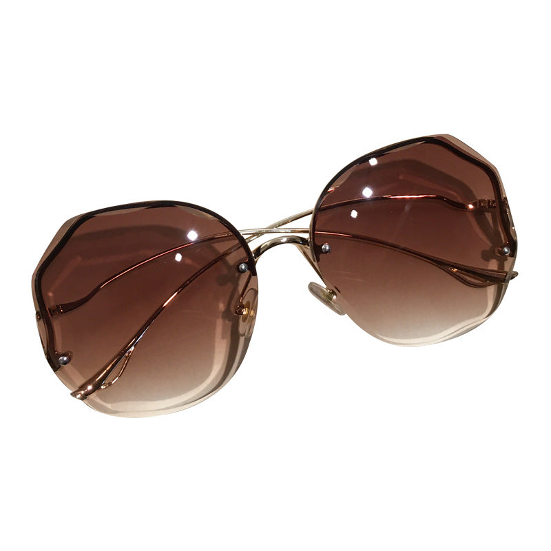 fashion pc polygon frameless women's sunglasses